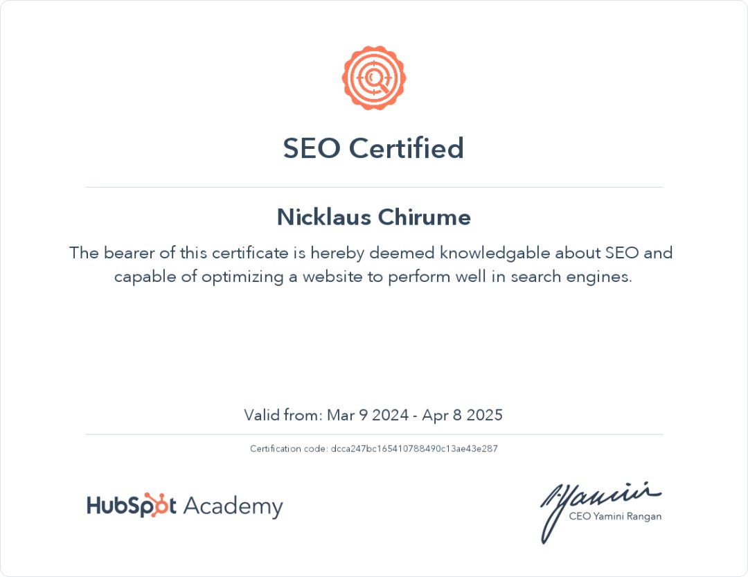 Fundamentals in SEO