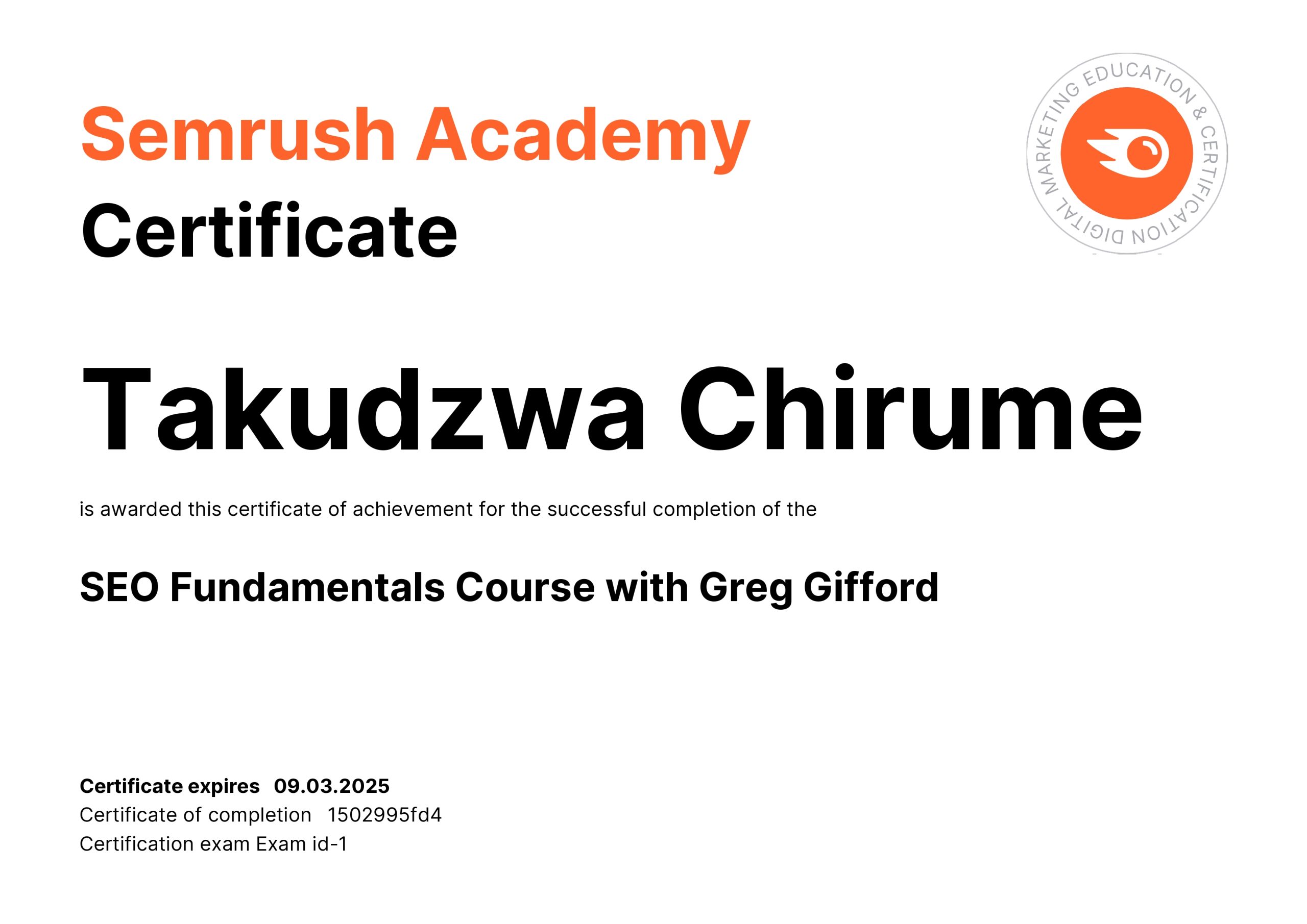 Expert SEO Certification